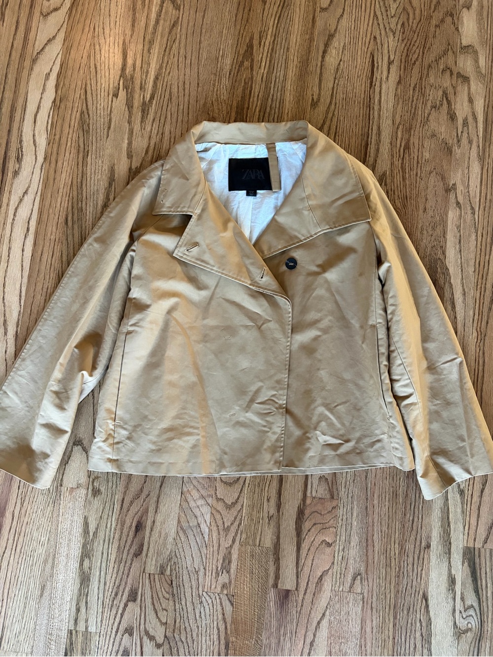 Zara Women's Tan Cropped Trench Jacket